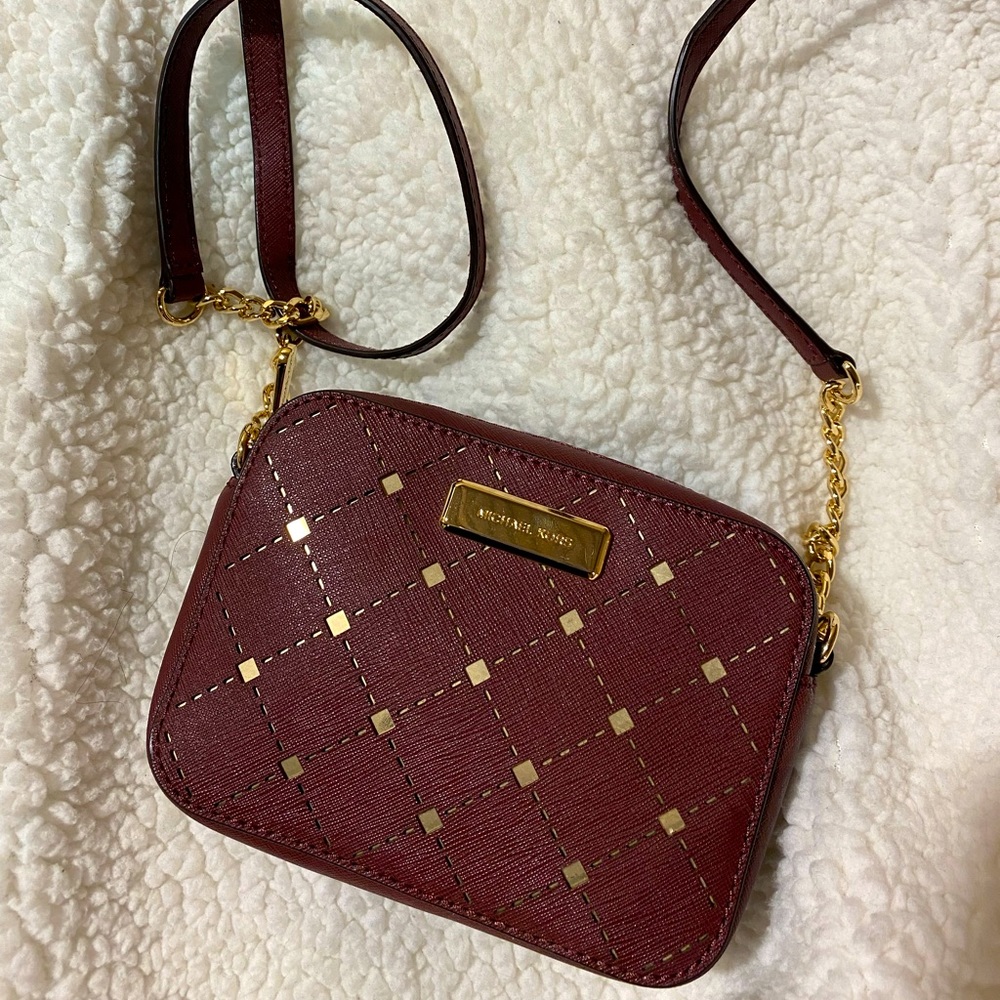 Michael kors BRAND NEW! maroon and gold crossbody bag.